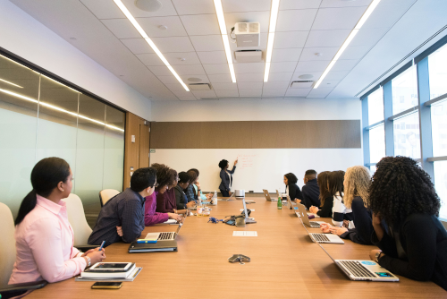 group of people having a meeting